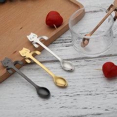 Stainless Steel Cat-Lovers Teaspoons