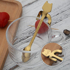 Stainless Steel Cat-Lovers Teaspoons